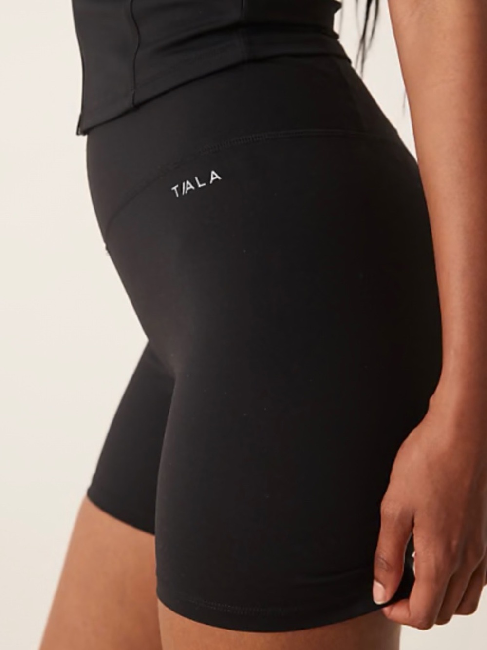 Tala Skinluxe V-Waist High Waisted Shorts Shadow Black